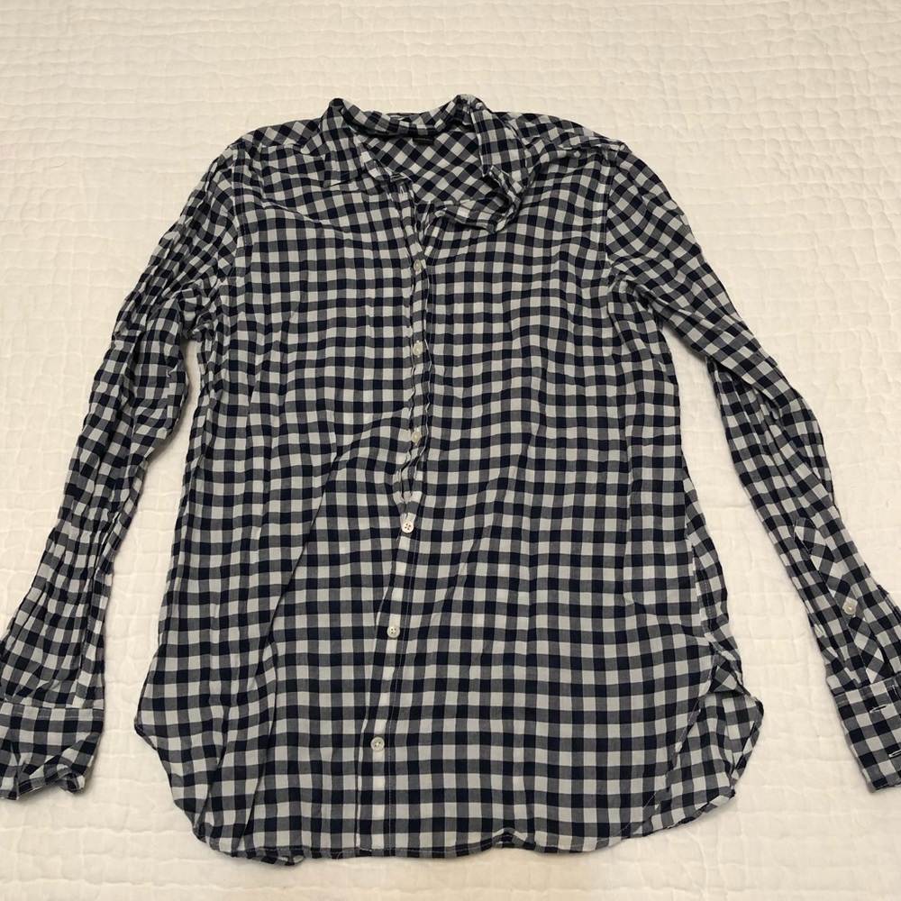 J.Crew - Women’s, Navy Checker Button Down